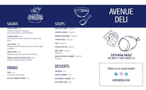 Nyc Delicatessen Takeout Menu Template By Musthavemenus