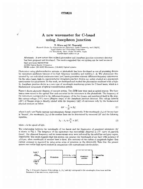 A New Wavemeter For C Band Using Josephson Junction Ieee Conference