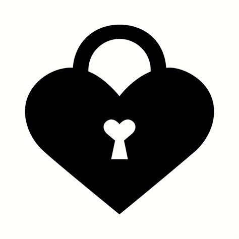 Love Locket SVG Heart Lock PNG Keyhole Clipart Romantic DIY Art