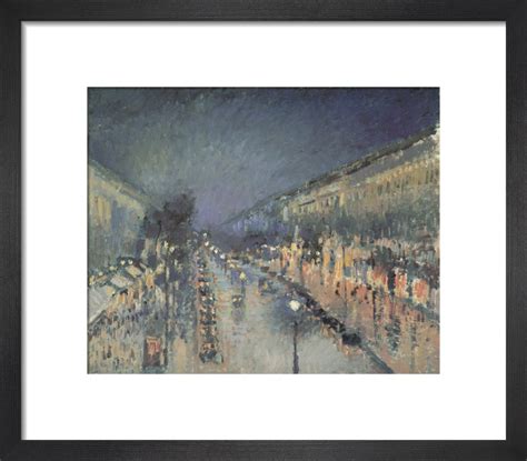 Boulevard Montmartre At Night Art Print By Camille Pissarro