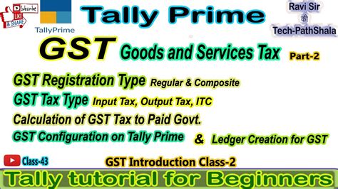 GST In Tally Prime GST Ledger Creation In Tally Prime GST