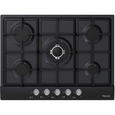 Plaque De Cuisson Encastrable Focus 5 Feux 70 Cm Noir