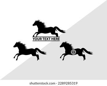 Horse Monogram Vector Illustration Silhouette Stock Vector (Royalty ...