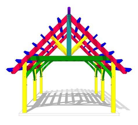 16x24 Heavy Timber Pavilion Plan Timber Frame Hq