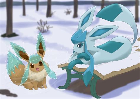 Eevee And Glaceon Pokemon Drawn By Moshi2hitomoshi Danbooru