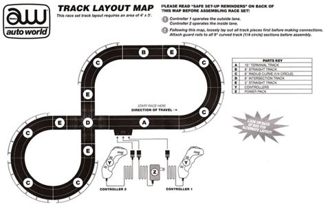 2023 Auto World 4 Gear Srs351 Crosstrax Race Set Speed Inc Slot Cars