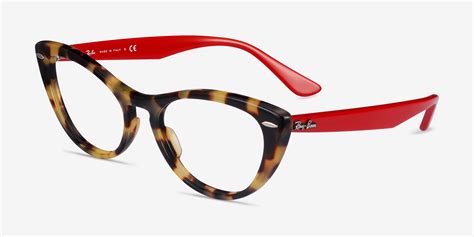 Ray Ban Nina Cat Eye Tortoise Red Frame Glasses For Women Eyebuydirect