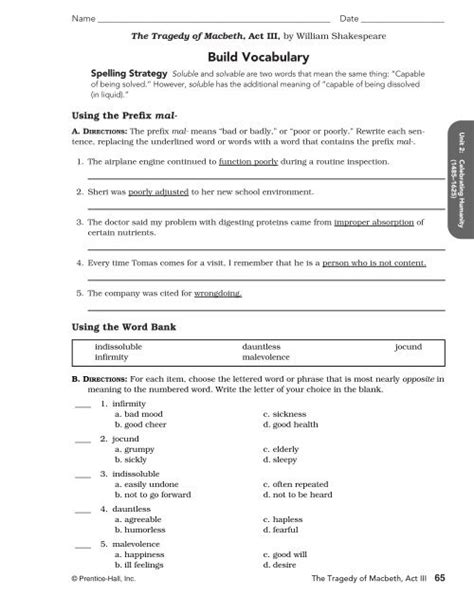 Solution Macbeth Act Conflict Worksheet Studypool Worksheets Library