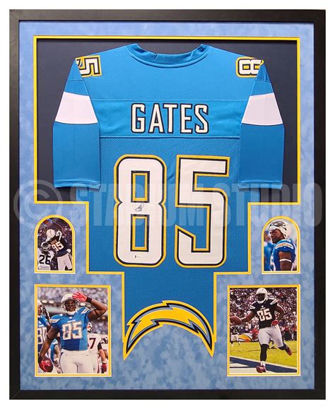 Antonio Gates Autographed Framed Chargers Blue Jersey - The Stadium Studio