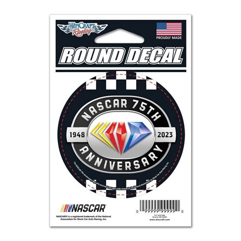 NASCAR 75th Anniversary Logo 2023 Wincraft Round Decal 3" - TRC, Inc ...