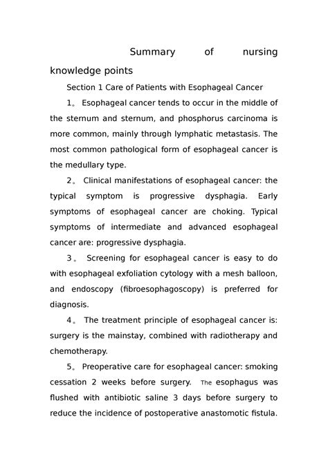 Summary Of Nursing Knowledge Points Nrs110 Summary Of Nursing