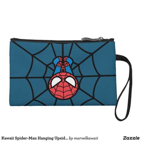 Kawaii Spider Man Hanging Upside Down Wristlet Zazzle Kawaii Spider