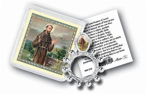 St Francis Of Assisi Rosary Ring And Prayer Card Holy Land Art Company Llc