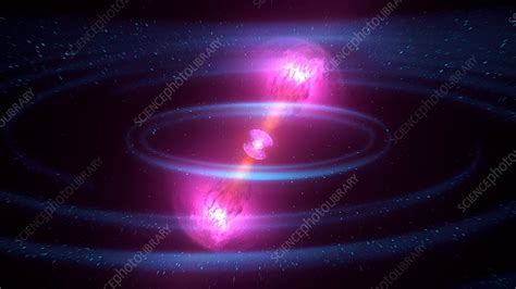 Gamma Ray Burst From Colliding Neutron Stars Illustration Stock