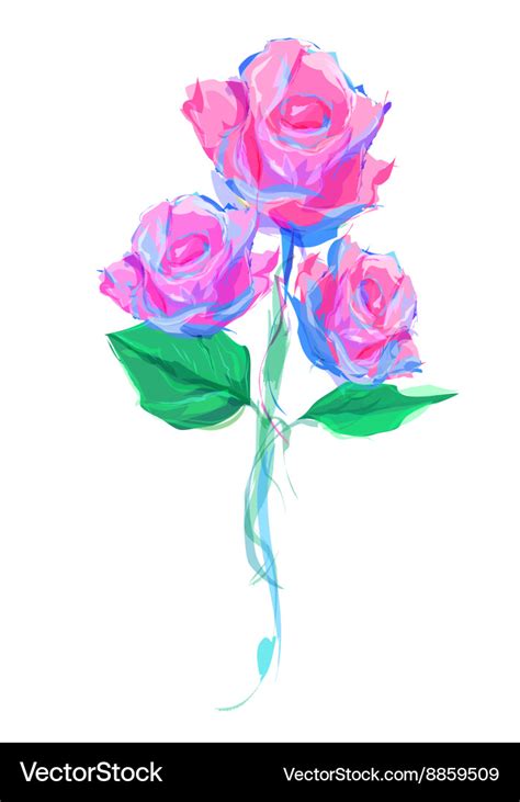 Cute rose on white background Royalty Free Vector Image