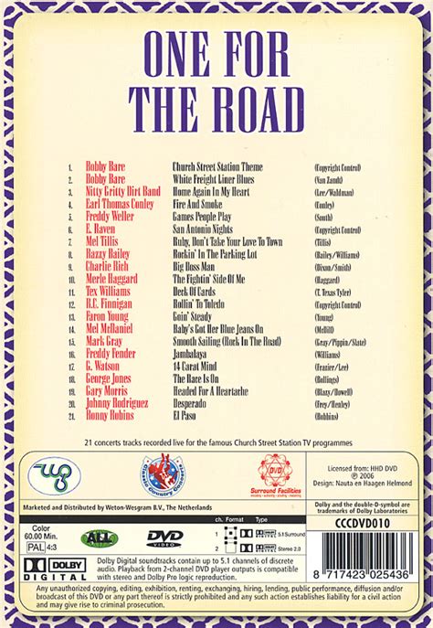 One For The Road Dvd Musik