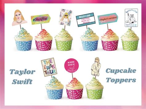 Printable Taylor Swift Inspired Cupcake Toppers Diy Party Decor