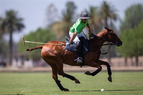 premium photo polo player   field