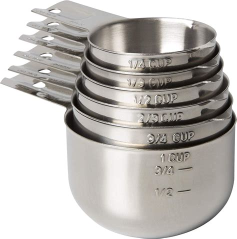 KitchenMade Measuring Cups Stainless Steel 6 Piece Stackable Set