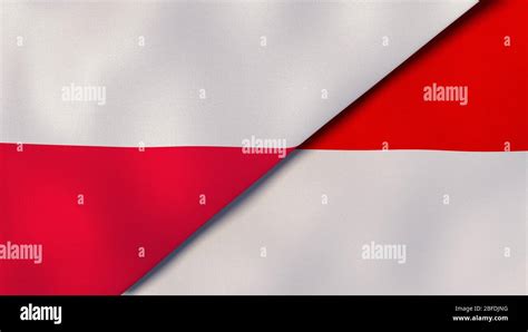 Two States Flags Of Poland And Indonesia High Quality Business