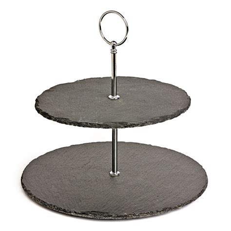 2 Tier Slate Cake Stand Buy At Drinkstuff