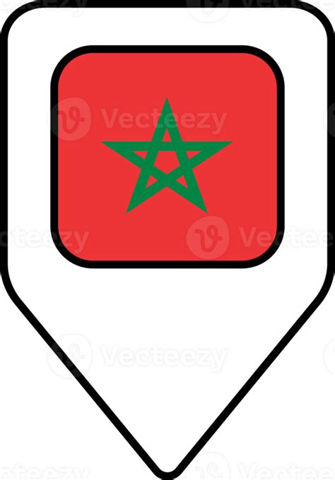 Morocco flag map pin navigation icon, square design. 24076571 PNG