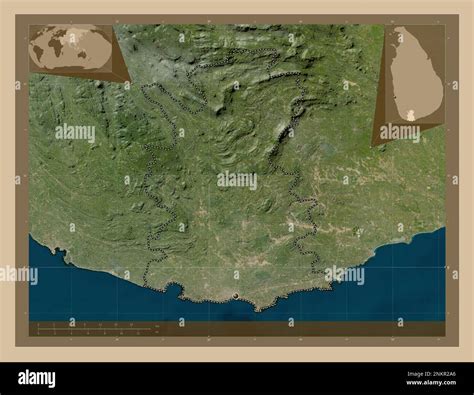 Matara District Of Sri Lanka Low Resolution Satellite Map Corner