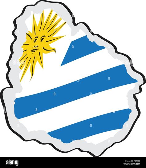 Map of Uruguay with its flag Stock Vector Image & Art - Alamy