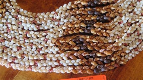 Niihau Shell Lei, 5-Strand Pikake Style, Approx. 25" L - Rare ...