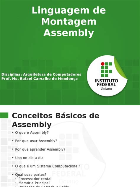Programação Assembly - Assembly - Aula 01 | PDF | Linguagem Assembly | Ponteiro (programação ...