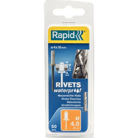 Rivetti Waterproof Ø 4 x 16 mm in blister con punta OBI