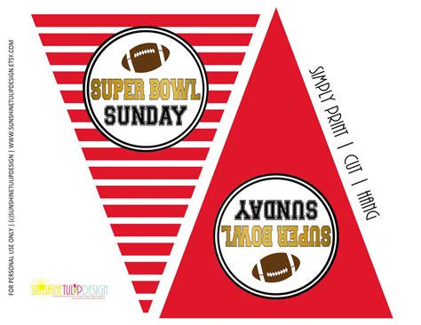 Printable SUPER BOWL party banner, Printable Tailgate Super Bowl Party ...