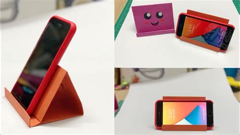 How To Make Paper Mobile Stand Without Glue Diy Origami Phone Holder Youtube