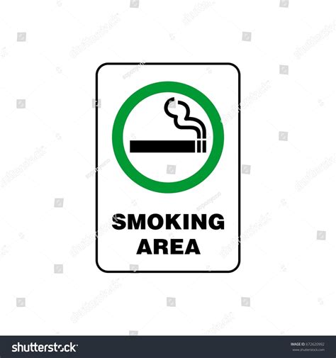 Smoking Area Signage Vector Illustration Design Stock Vector Royalty