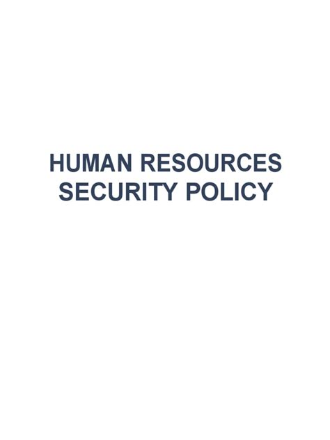 HR Security Policy 2023 | PDF | Information Security | Employment