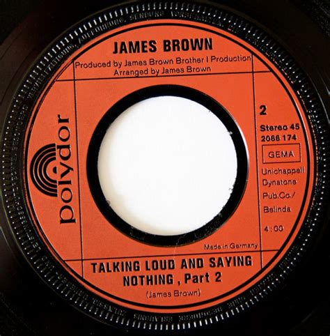 James Brown Talking Loud And Saying Nothing Part 1and2 45lik Plak