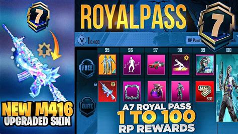 A7 ROYAL PASS 1 TO 100 RP REWARDS NEW UPGRADE M416 GUNSKIN NEW