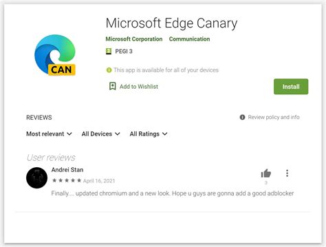 Microsoft Releases Microsoft Edge Canary For Android Devices