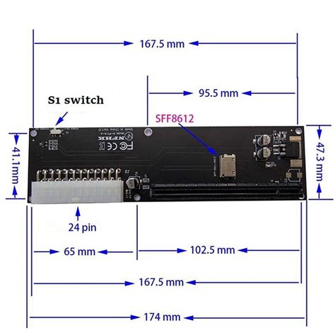 Для Oculink SFF 8612 SFF 8611 адаптер PCI E 16X 2230 M 2 M Key адаптер