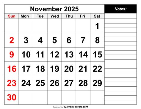 Free Download Calendar November 2025