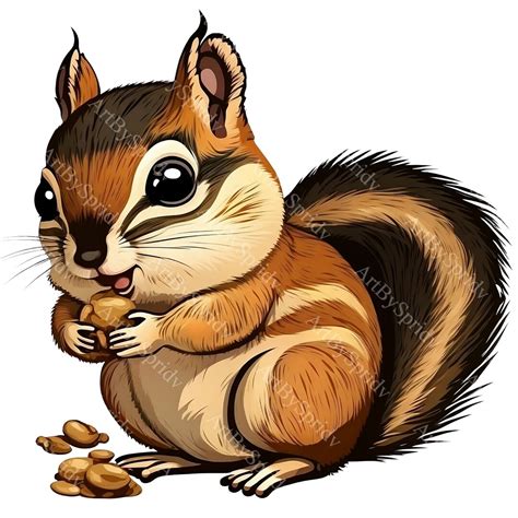 Adorable Chipmunk Clipart, Cute Nut-eating Animal PNG, Perfect for ...