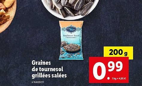 Promo Graines De Tournesol Grill Es Sal Es Chez Lidl Icatalogue Fr