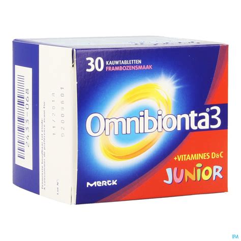 Omnibionta Junior Framboos Kauwtabletten Vitaminen Mineralen