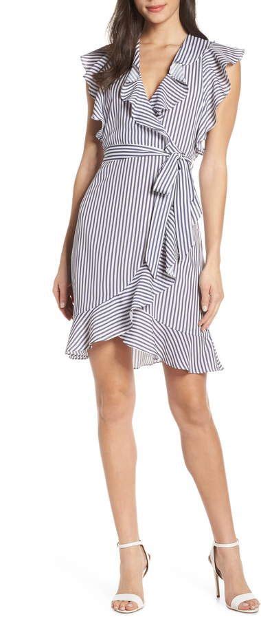 Elizabeth Crosby Pippa Ruffle Stripe Wrap Dress Nordstrom Wrap