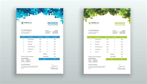 Creative Modern Invoice Template For Your Business 28125165 Vector Art