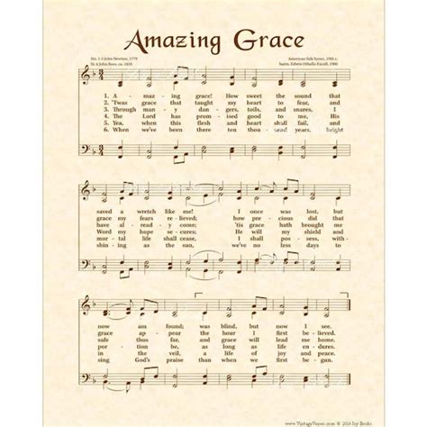 Amazing Grace Hymn Art Custom Christian Home Decor Vintage Etsy Ireland