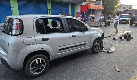 Veja Momento Em Que Motociclista Colide Violentamente Carro Em Manaus