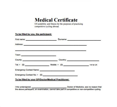 25 Medical Certificate Templates For Leave Pdf Docs Word