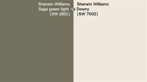 Sherwin Williams Sage Green Light Vs Downy Side By Side Comparison