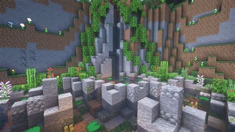 How To Build A Realistic Waterfall In Minecraft Youtube